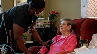 Timberlane Health & Rehab, assisted living in El Dorado, AR — Nurse checking the vitals of an elderly resident