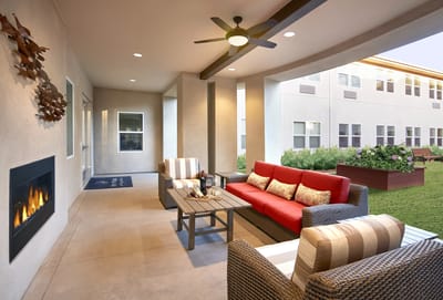 Outdoor seating area with a cozy atmosphere
