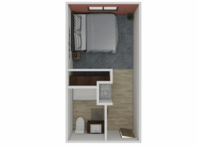 Basic floor plan of a resident room