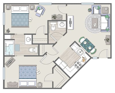 Architectural floor plan of a facility layout