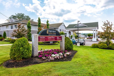 Exterior view of the Fairview Senior Living facility sign