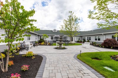 Beautiful outdoor courtyard with garden and seating
