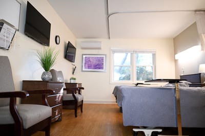 Bright and cozy resident room with modern amenities
