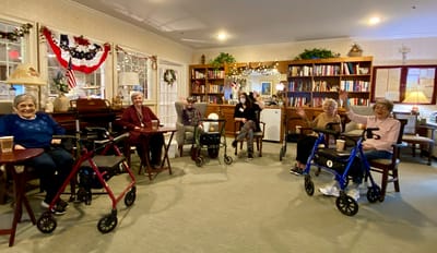 The Inn at Fairview, nursing home in Hudson, NH — Seniors socializing in a cozy common area