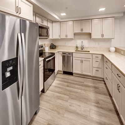 Modern kitchen in a senior living facility
