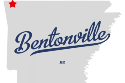 Pathfinder, Inc. Longwood ICF/IID, assisted living in Searcy, AR — Outline of Arkansas with Bentonville text overlay