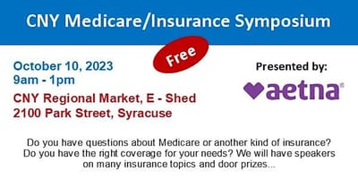 Promotional flyer for Medicare/Insurance symposium