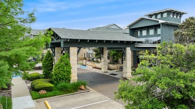 Exterior view of the facility entrance with landscaping