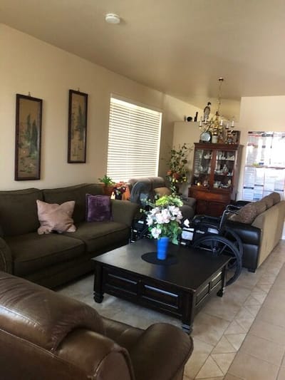 Cozy common area with seating and decorations