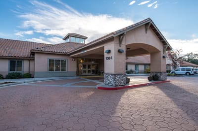 Exterior view of Meadow Oaks facility entrance