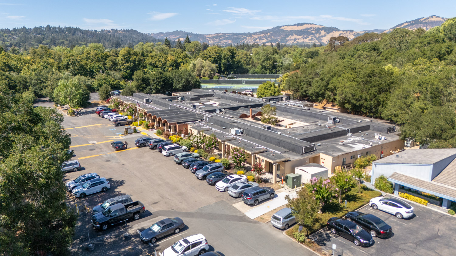 Aerial view of the Park View Post Acute facility and surrounding area