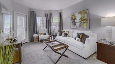 Bright common area with seating and decor