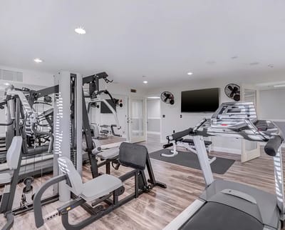 Interior view of a well-equipped fitness center
