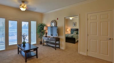 Bright and inviting interior of a resident room