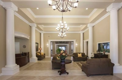 Bright and spacious lobby with elegant decor