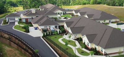 Aerial view of Mt. Carmel Community with landscaped areas