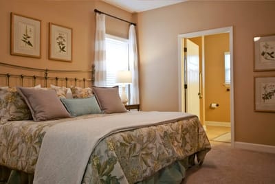 A beautifully furnished private resident room with decor