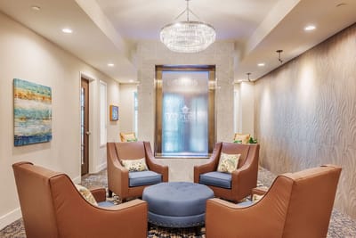 Common area with seating and decorative features