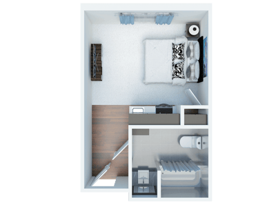 Architectural floor plan of a living unit