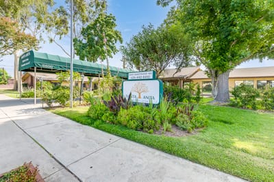 Exterior view of Santa Anita Assisted Living facility entrance