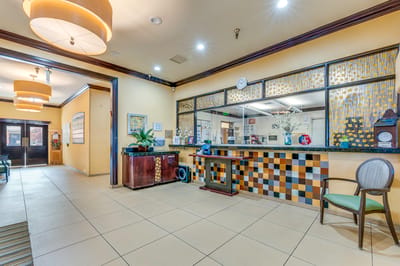 Reception area in a senior living facility