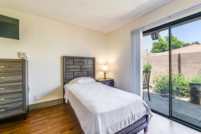Bright private room with access to outdoor space