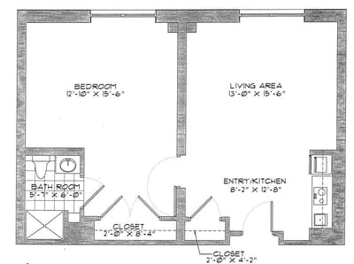 Architectural floor plan of unit layout