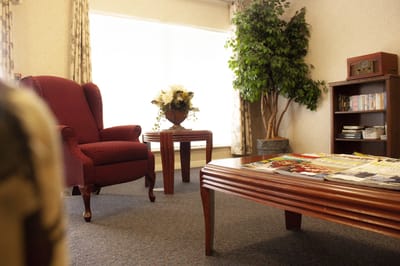 Cozy common area with seating and decor
