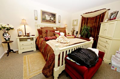 Cozy private bedroom with decorative elements