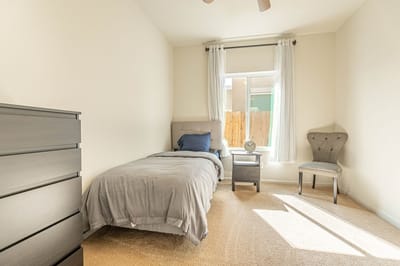 Cozy private resident room with natural light.