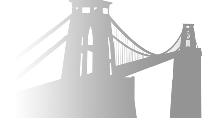 Abstract silhouette of a suspension bridge
