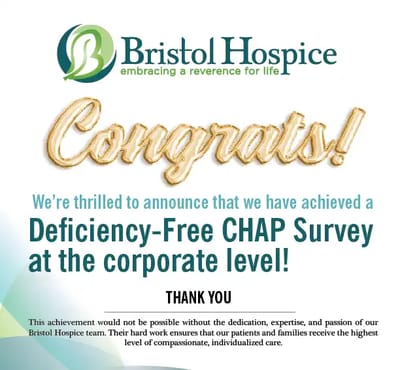 Bristol Hospice congratulatory announcement graphic.