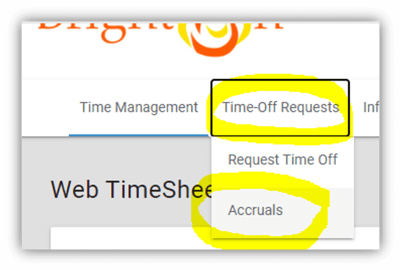 Screenshot of a web page featuring a time-off request feature.