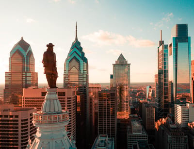 Aerial view of Philadelphia's skyline