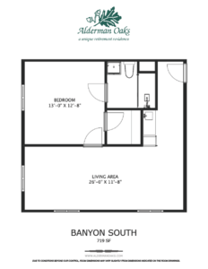 Architectural floor plan of a living unit