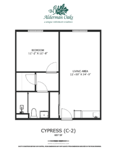 Architectural floor plan of a resident unit