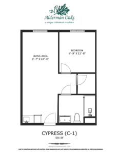 Floor plan of the Cypress (C-1) unit