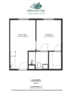 Architectural floor plan of a resident unit