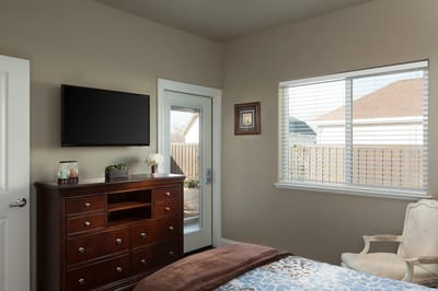 Comfortable bedroom in assisted living facility
