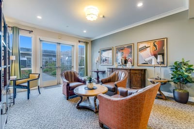 Interior common area with chairs and decor