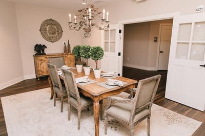 Dining room set with table and chairs