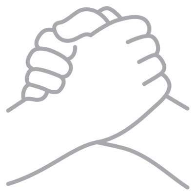 Two hands clasped in a handshake