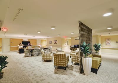 Common area with seating and light decor