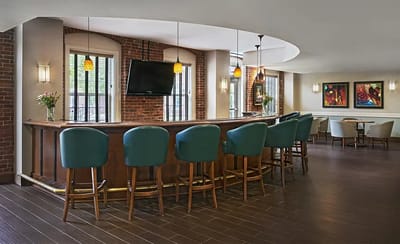Interior view of a lounge bar area with seating
