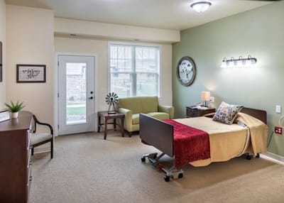 Interior view of a private resident room