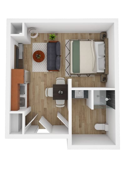 Architectural floor plan of a resident room