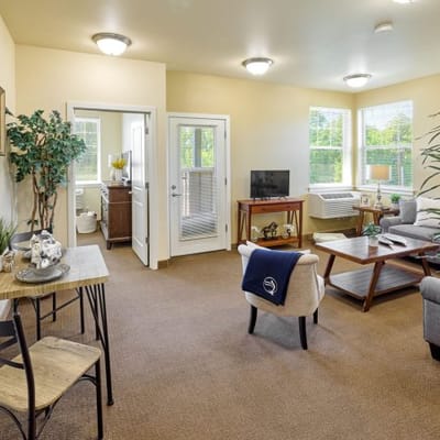Bright interior of a comfortable living space