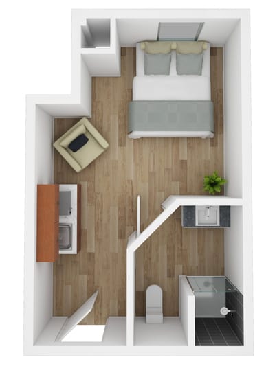 Interior layout of a private living room