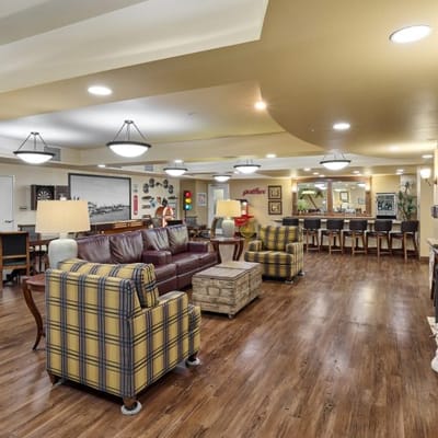 Cozy common area with seating and decor