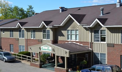 Exterior view of Serra Village facility building
